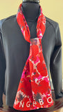 Red Poppies Silk Scarf, Shawl
