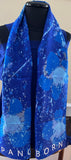 Blue Poppies Silk Scarf, Shawl