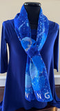 Blue Poppies Silk Scarf, Shawl