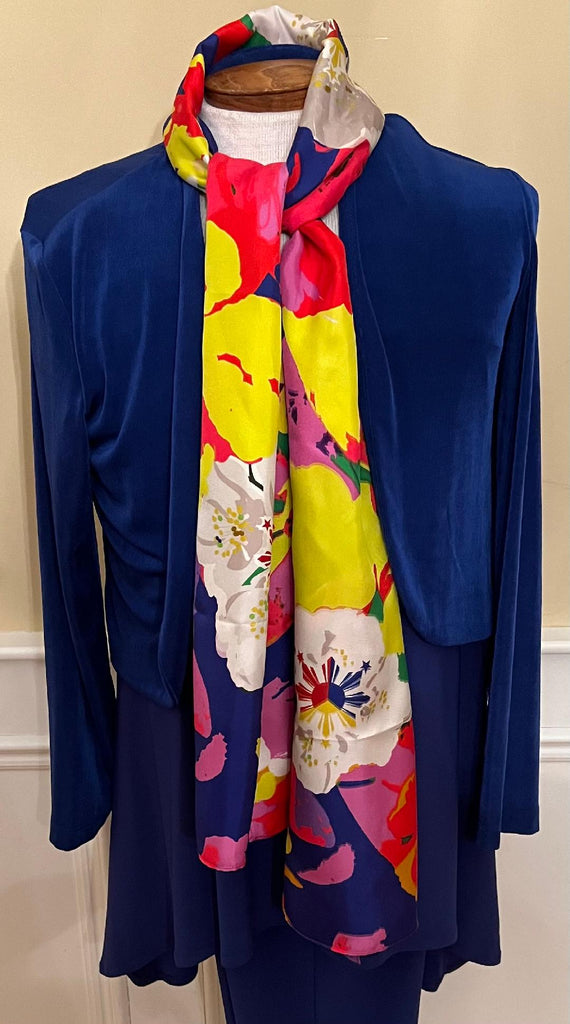 In Full Bloom Silk Scarf, Shawl