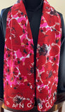 Red Poppies Silk Scarf, Shawl