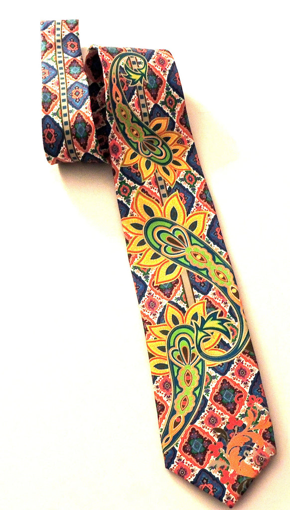 Pangborn Majestic Paisley Gold Silk Tie