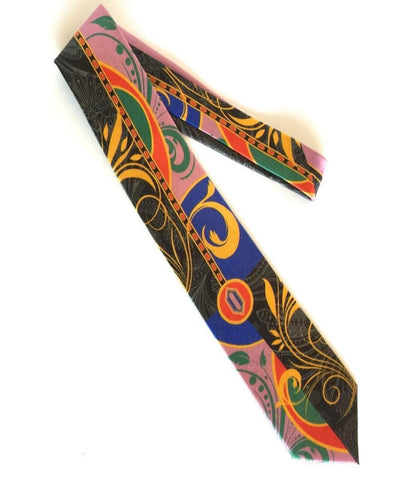 Pangborn Enchantment Silk Tie on black, rose