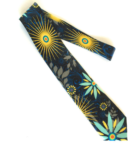 Pangborn Free Spirit Silk Tie in black, mint