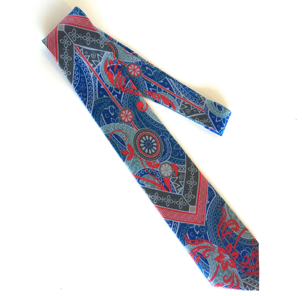 Pangborn Prosperity Silk Tie in blue, red