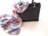Black Silk with Leather Trim Handbag