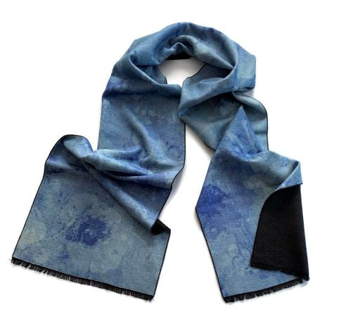 Notes on Blue Silk Scarf