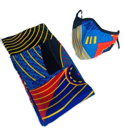 Geometrics Silk Scarf and Face mask