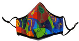 Happy Graphics Mask - Black, Lime Green Tie