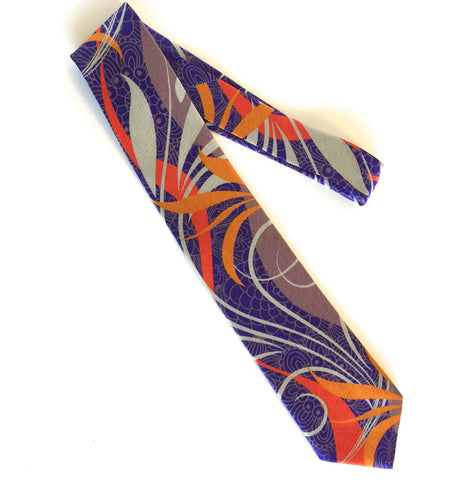 Pangborn Whimsical Silk Tie in purple, orange