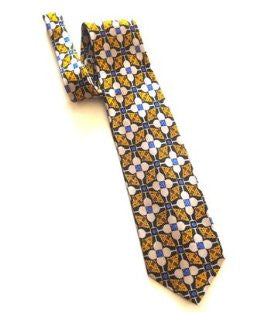 Pangborn Wine Theme Necktie in blue and gray