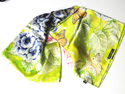 Caught Butterfly silk scarf 45x45 cm