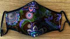 Paisley on Black Face Mask