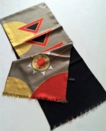 Triangles on Taupe Lined Scarf