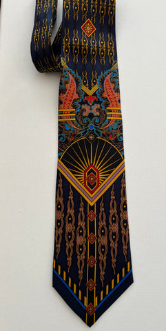 Regal vintage tie with blue accents