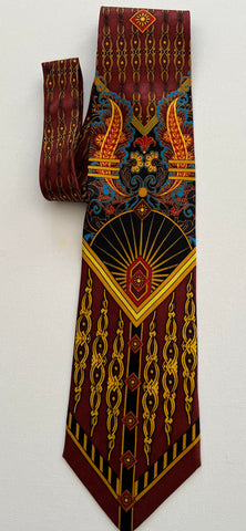 Pangborn Gold Links on Maroon Vintage tie