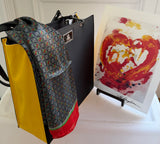 Pangborn Tote, Delicate Logo Pattern Silk Scarf and Heart Print