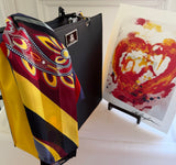 Pangborn Tote, Vibrant Graphics Silk Scarf and Heart Print