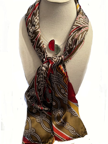 Entwined Silk Scarf with Resin Necklace