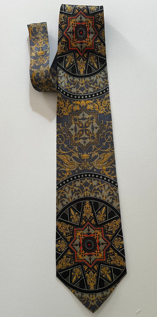 Pangborn Starry Night Vintage Tie in gold, black