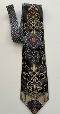 Black and beige vintage tie