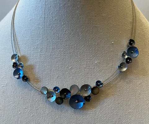 Blue Enamel Necklace