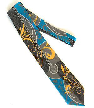 Pangborn Enchantment Silk Tie in aqua, black