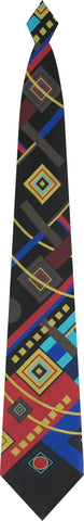Geometrics woven tie on black