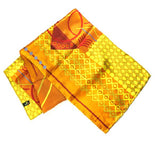 Sunny Hearts Mask - Geometrics on Orange Silk Scarf