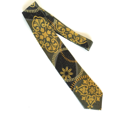 Pangborn Radiance Silk Tie in black, gray, gold