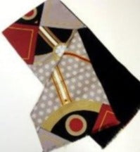 Red and Black Geometrics Lined Scarf