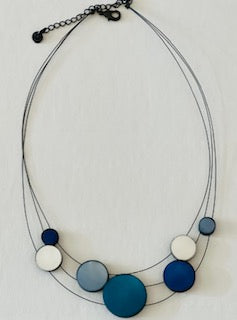 Blue Resin Disc Necklace