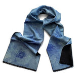 Brushed Silk XL Scarf - Shades of Blue Poppies