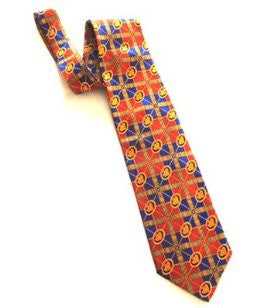 Pangborn Cigar Theme Necktie in orange and blue