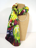 Field of Butterflies XL Scarf/ Agate, Mother-of-Pearl Pendant