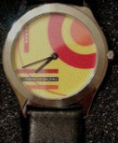 Pangborn Abstract Design Watch in Yellow and Red