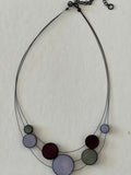 Morning Glory Silk Scarf with Resin Necklace and Earrings