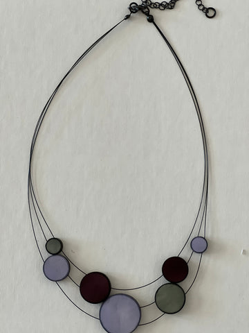 Purple Resin 3 Strand Necklace
