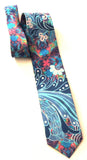 Blue Poppies Mask - Pacific Silk Tie