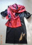 Pangborn Red and Black Silk Oblong Scarf