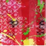 Pangborn Tote, Red Poppies on Pink Silk Scarf and Heart Print