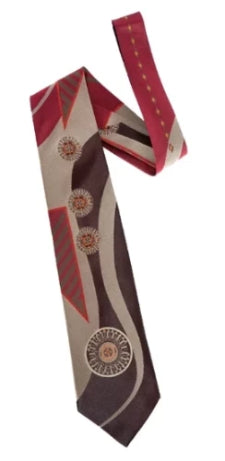 Pangborn Loose Change Woven Tie in burgundy, taupe