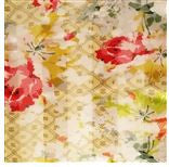 Soft Floral on Cream Silk Scarf