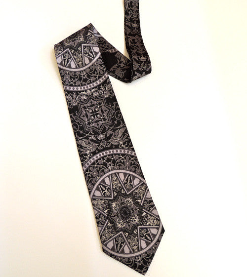 Pangborn Etchings in black Vintage Tie