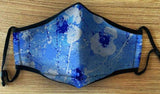 Blue Poppies Mask - Imperial Blue XL Silk Scarf