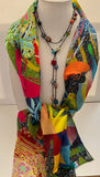 Butterfly Cutouts Silk Scarf, Lariat and Coil Bracelet