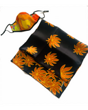 Sunny Hearts Mask - Orange Palms Silk Scarf