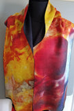Brushed Silk XL Scarf - Yellow and Deep Red